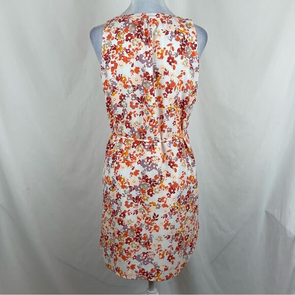 LOFT Orange Cream Lilac Floral Print Cottage Feminine Dress NWOT Size SP - Picture 5 of 14